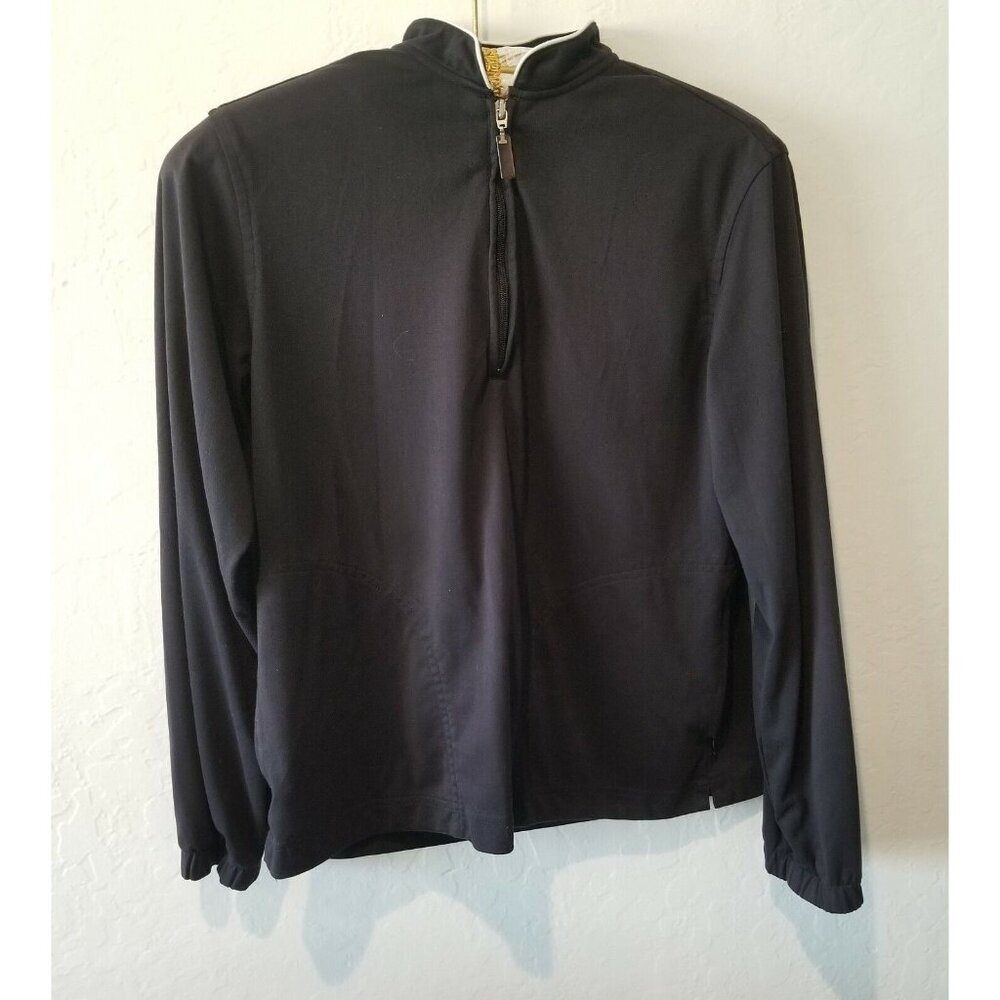 Play Dry Greg Norman Womens Small Active Jacket 1/4 Zip Pullover Black Pullover